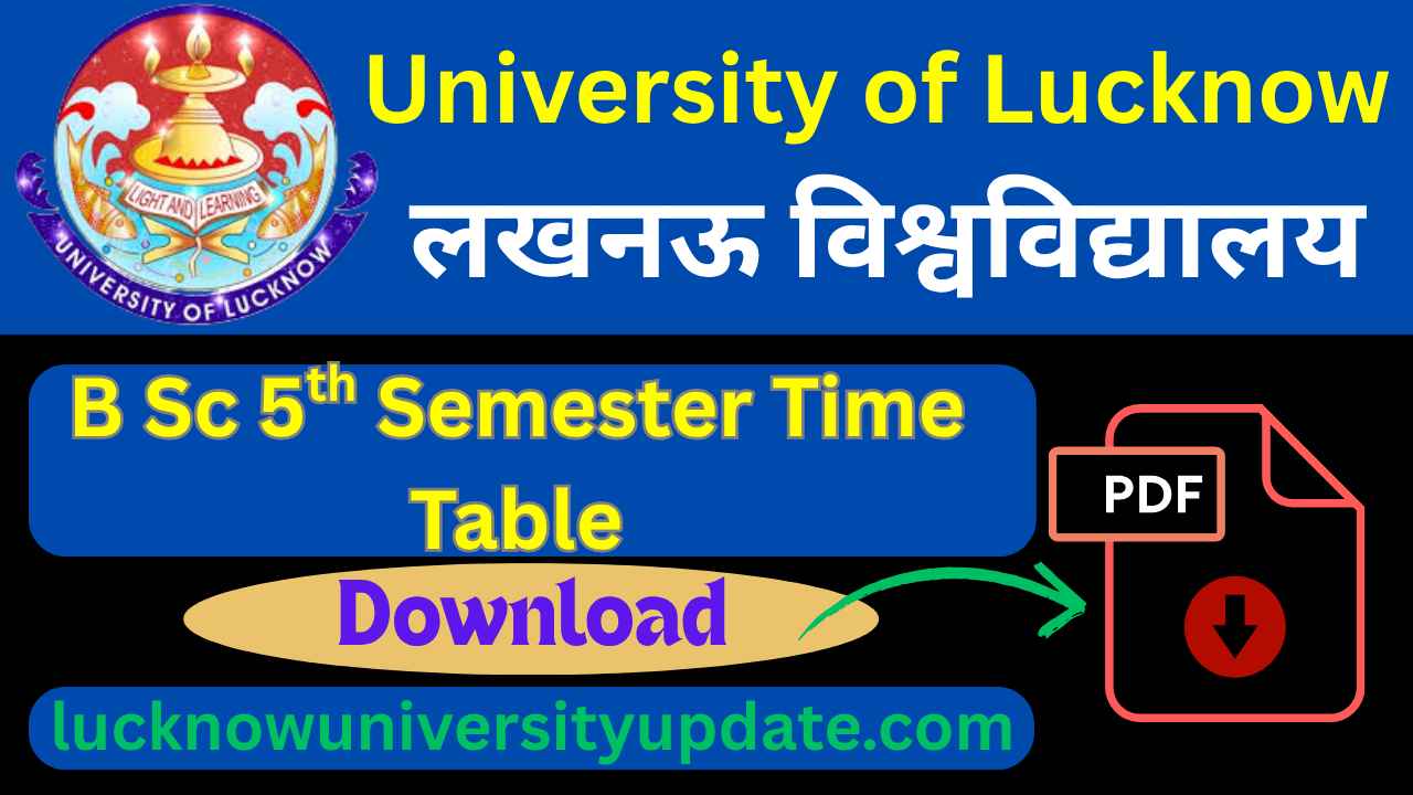 University of Lucknow B Sc 5th Semester Time Table