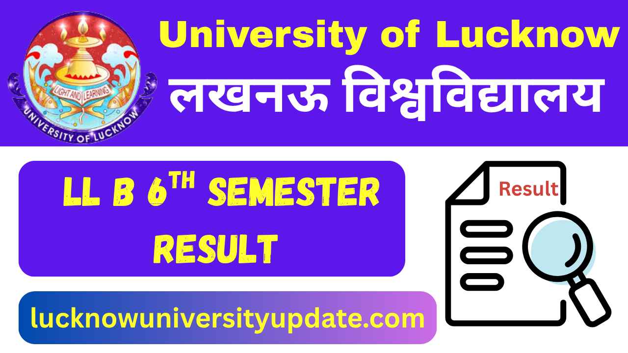 University of Lucknow LL B 6th Semester Result
