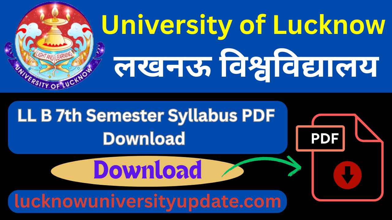 University of Lucknow LL B ( 5 year ) 7th Semester Syllabus PDF Download