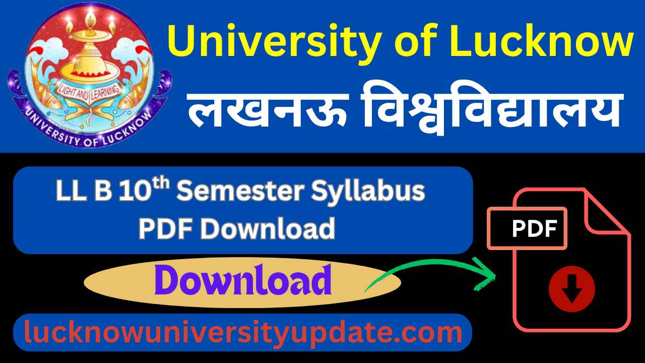 University of Lucknow LL B ( 5 year ) 10th Semester Syllabus PDF Download