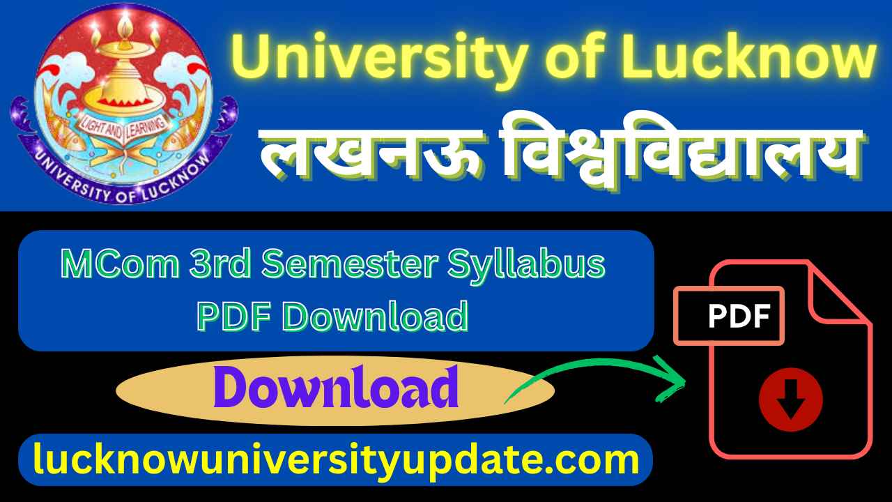 Lucknow University MCom 3rd Semester Syllabus PDF Download