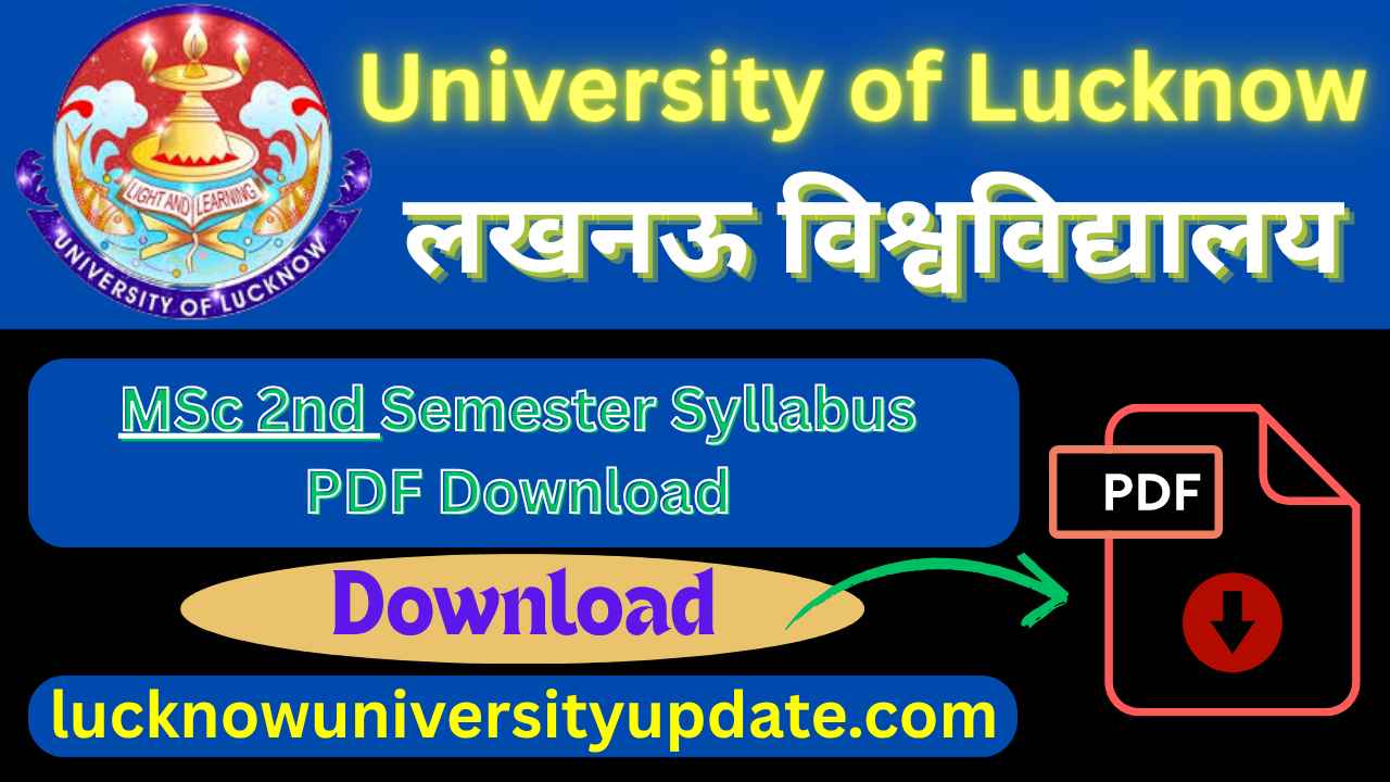 Lucknow University MSc 2nd Semester Syllabus PDF Download