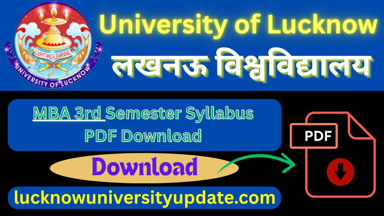 Lucknow University MBA 3rd Semester Syllabus PDF Download