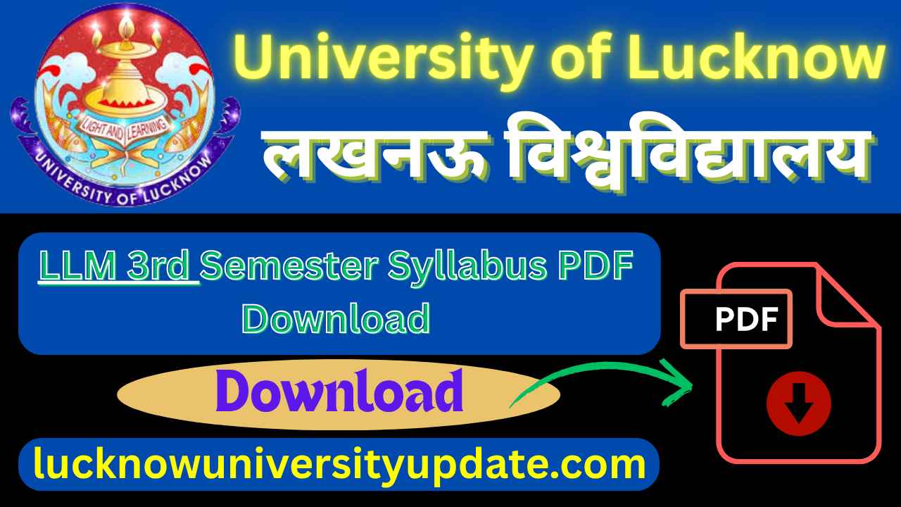 Lucknow University LLM 3rd Semester Syllabus PDF Download