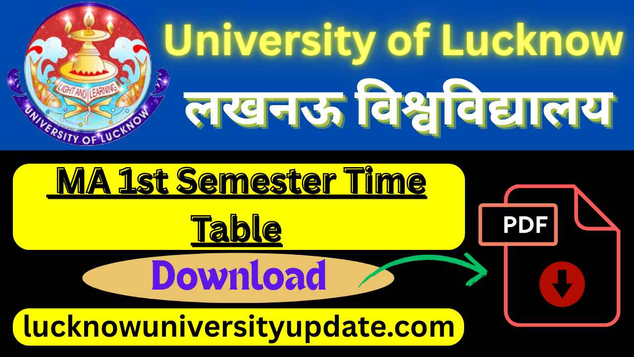 Lucknow University MA 1st Semester Time Table