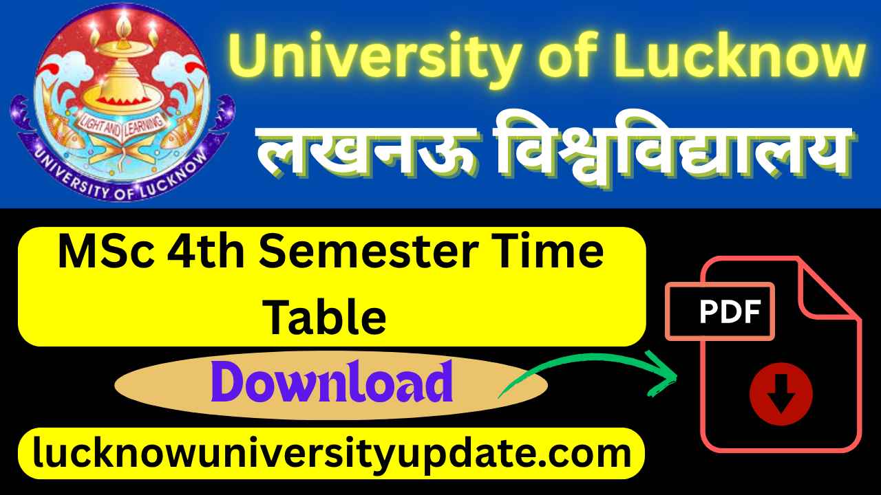 Lucknow University MSc 4th Semester Time Table